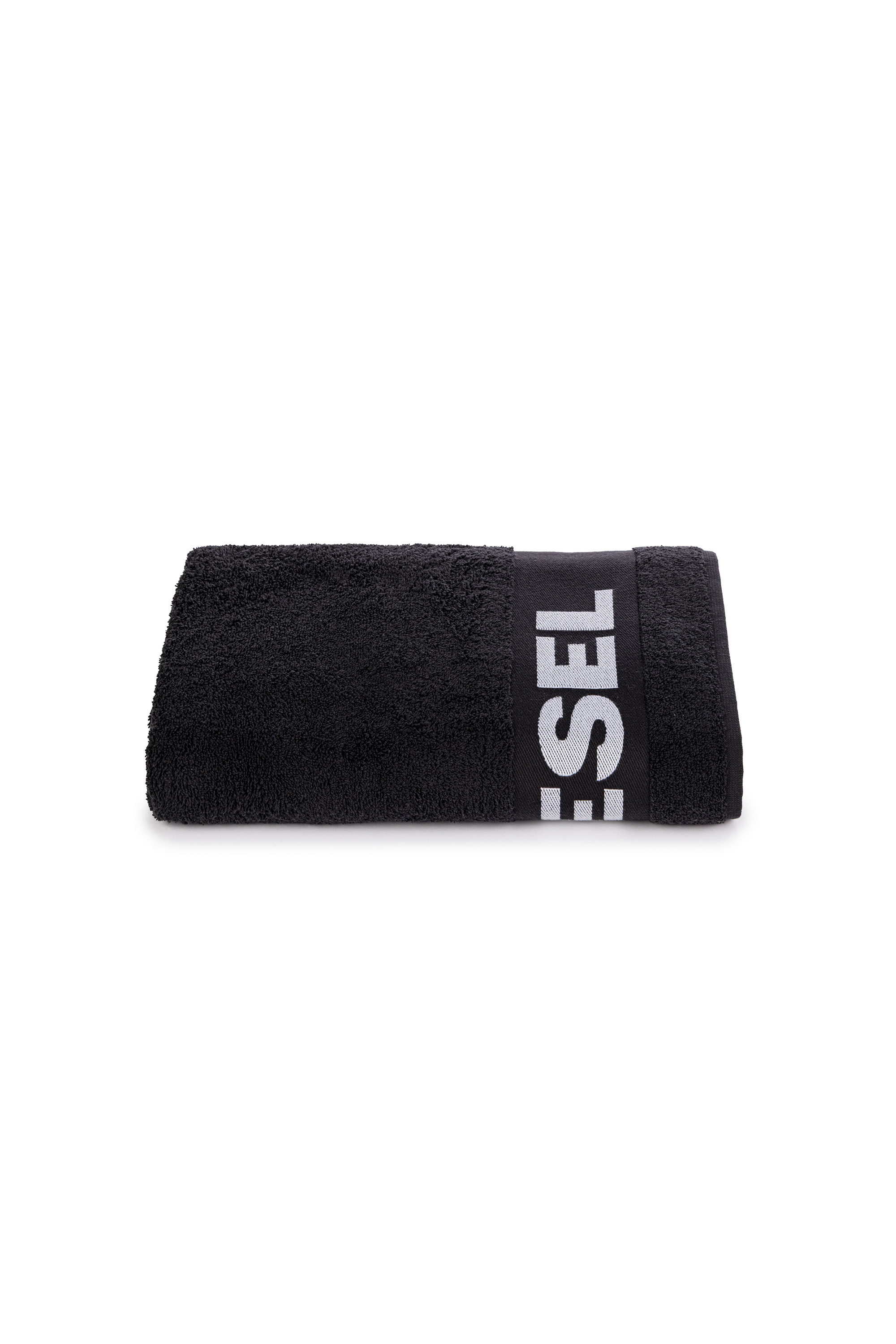 Diesel - 1015215 LOGO-COTTON TOWEL 100X180 BLACK, Unisex's Logo-Cotton Terry Towel in Black - 1