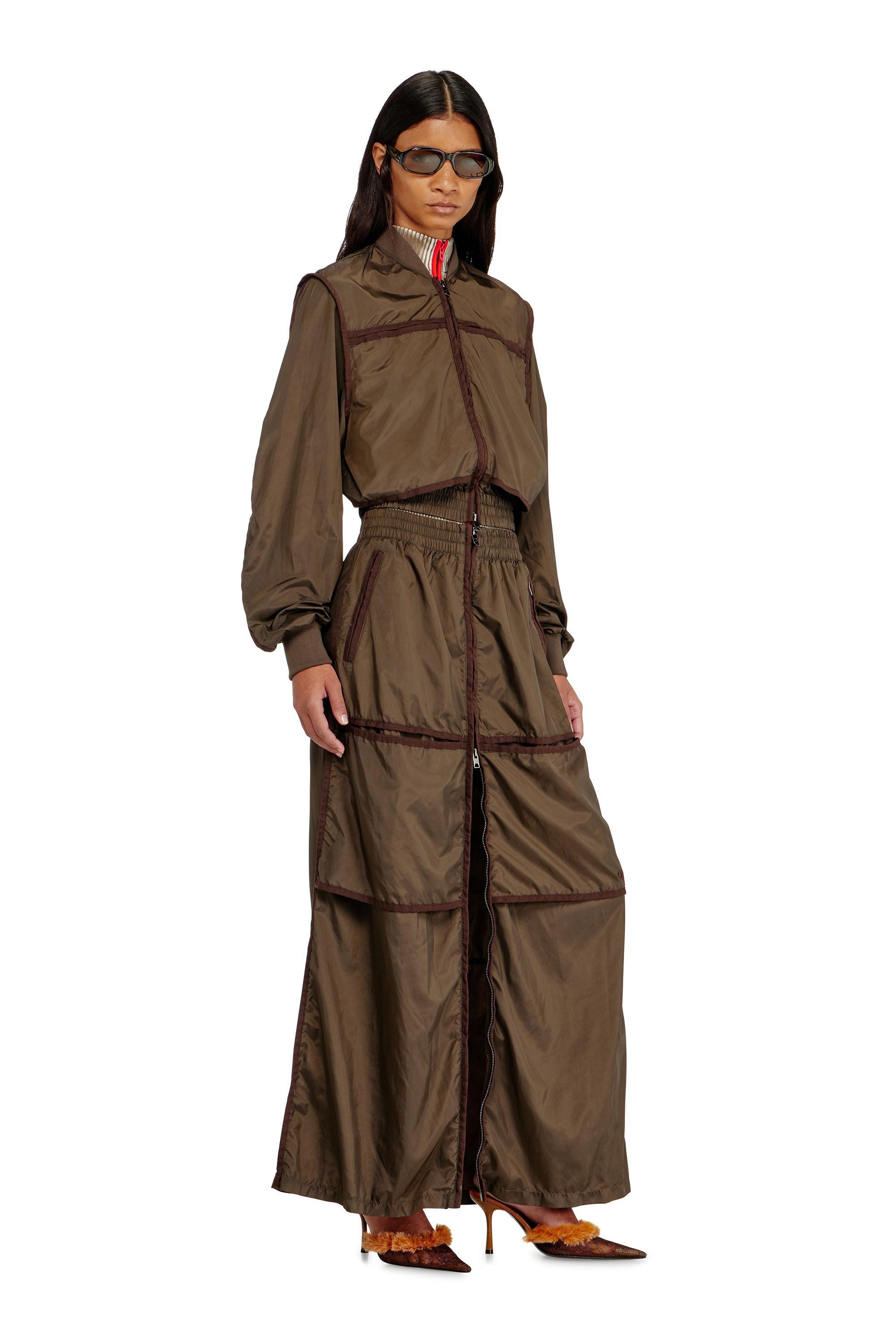 Diesel - G-OTHAM, Woman's Nylon jacket with tonal taping in null - 2