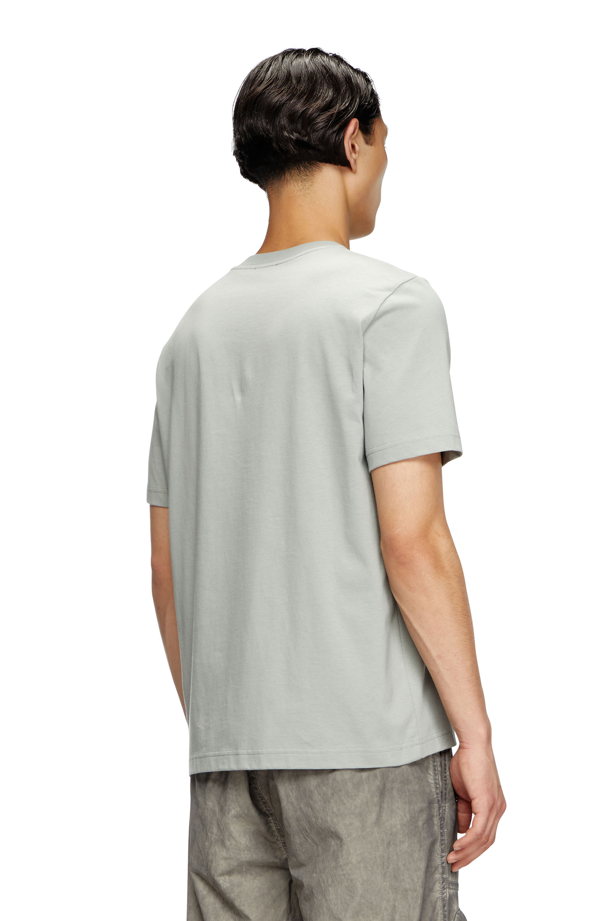 Diesel - T-ADJUST-BIGOVAL, Man's T-shirt with embossed Oval D in Light Grey - 3