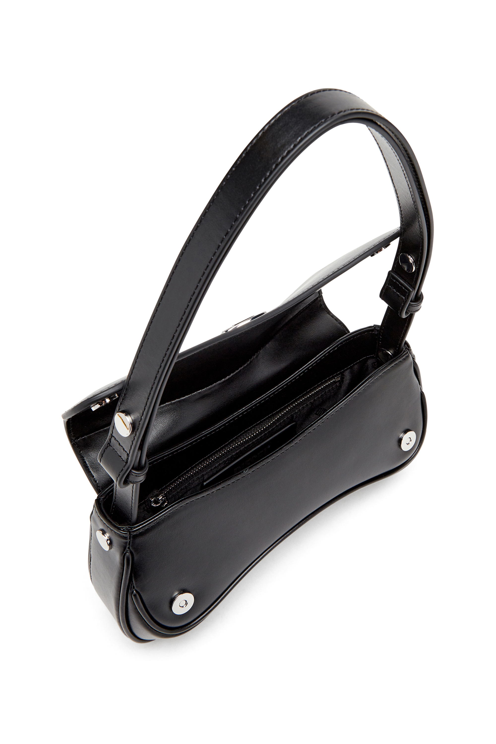 Diesel - PLAY CLUTCH, Woman's Play-Semi gloss leather shoulder bag in Black - 4