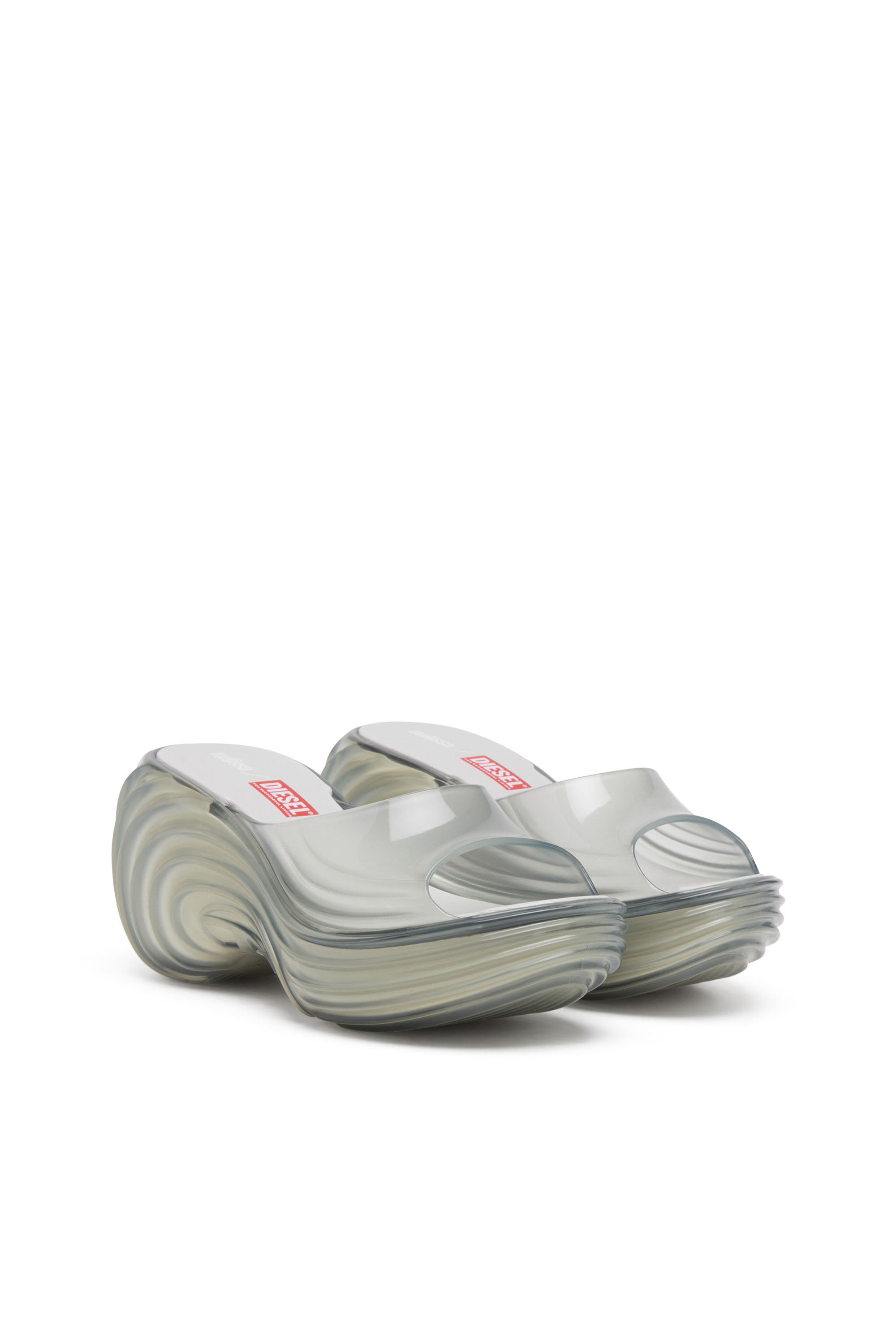 MELISSA QUANTUM PLATFORM, Light Grey Diesel - MELISSA QUANTUM PLATFORM, Woman's Platform mule in Melflex® in Light Grey - 2