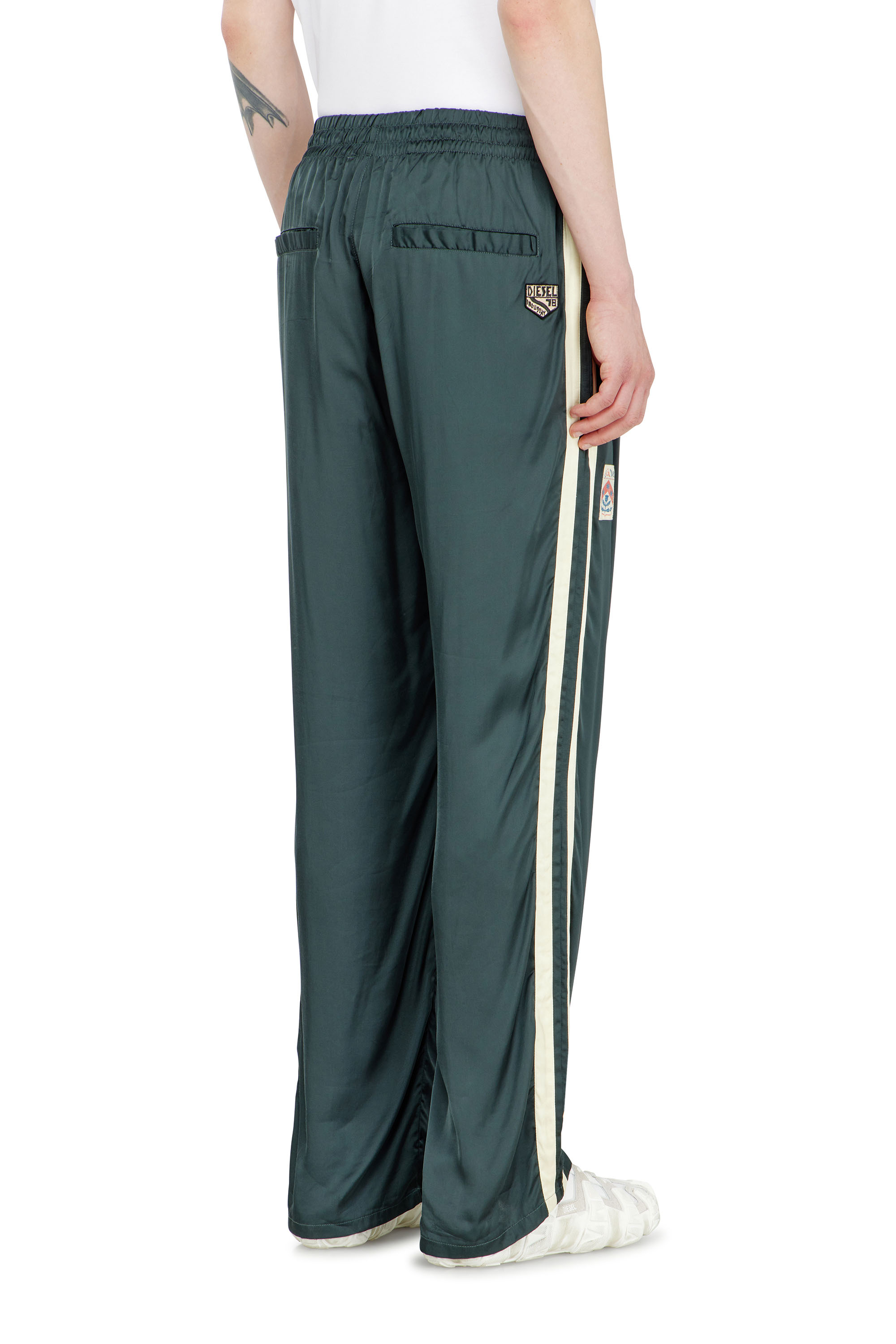 Diesel - P-ANNU, Man's Satin track pants with patches in null - 3
