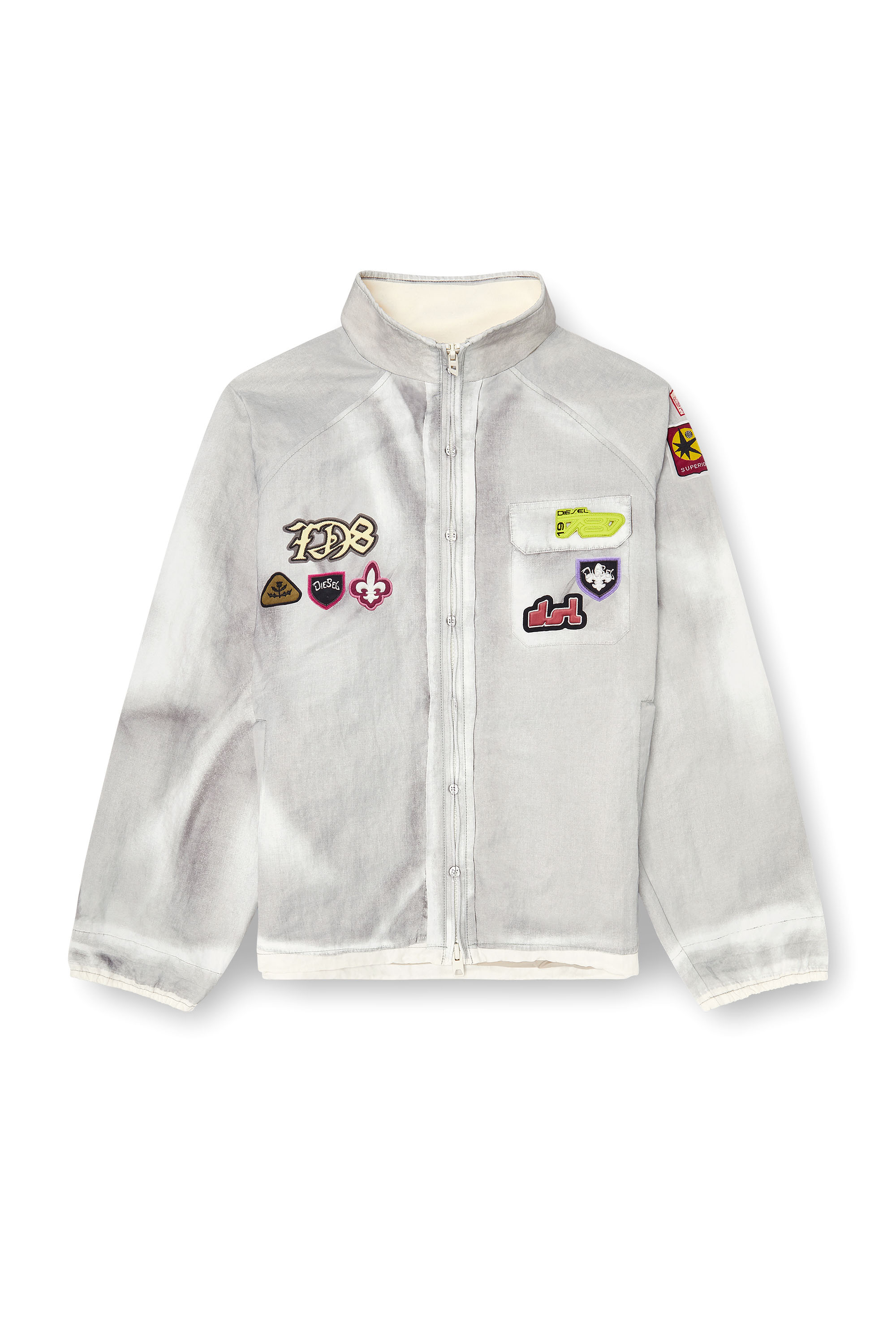 Diesel - J-PATCH, Man's Windbreaker with trompe l&rsquo;oeil patches in null - 3