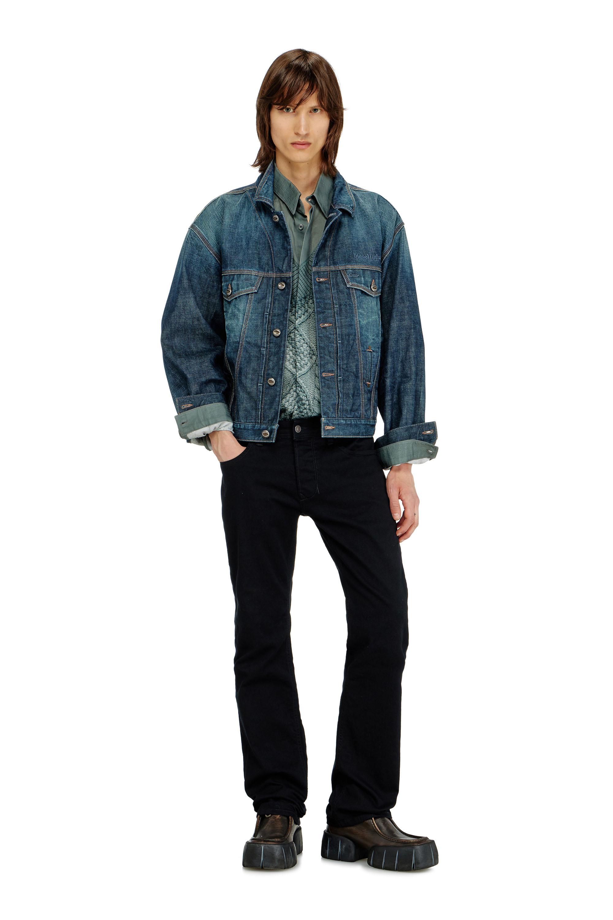 Diesel - Man's Regular Jeans 1985 Larkee 0688H, Black/Dark grey - 1