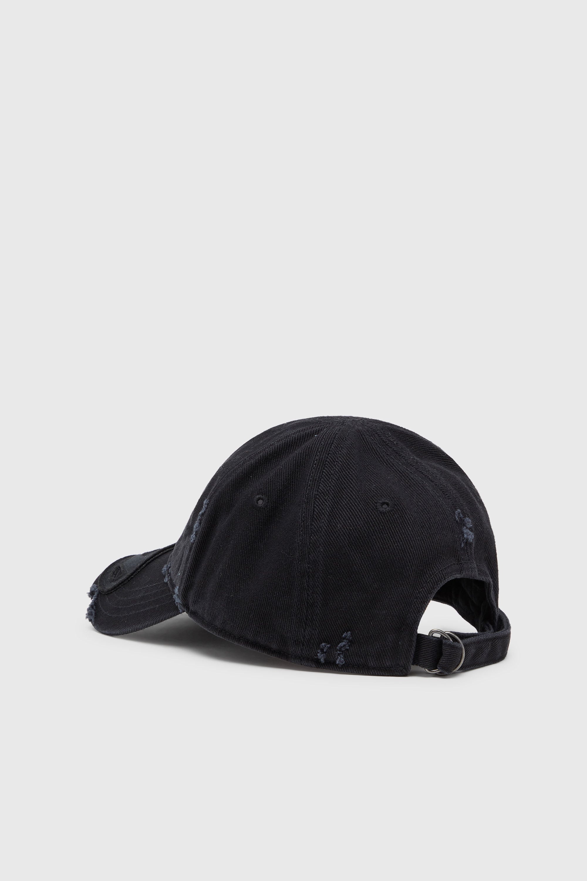 Diesel - C-BIGDOV, Man's Cotton twill cap with distressed details in Black - 2