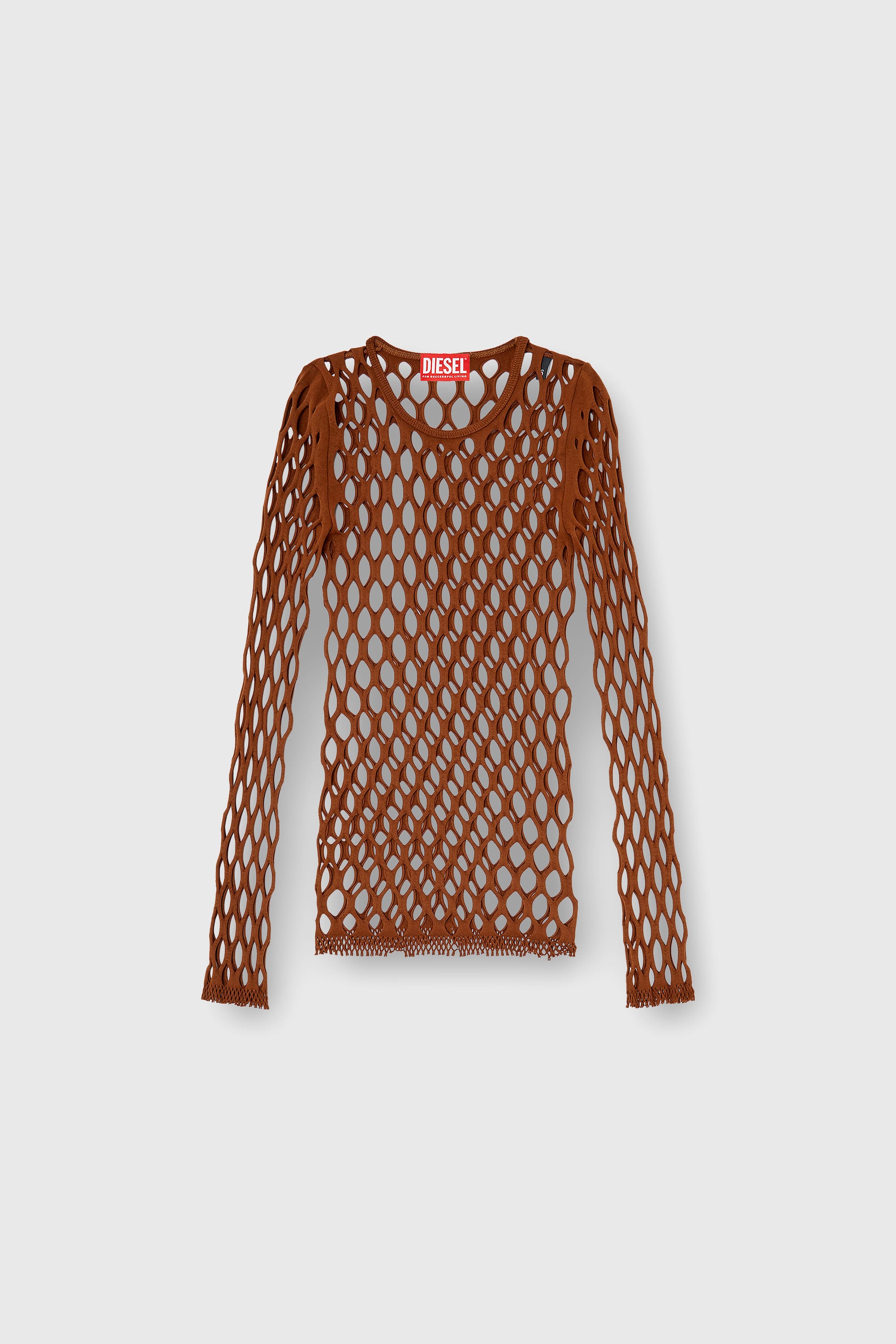 Diesel - M-ZANDA, Woman's Stretchy mesh-knit top in Brown - 2