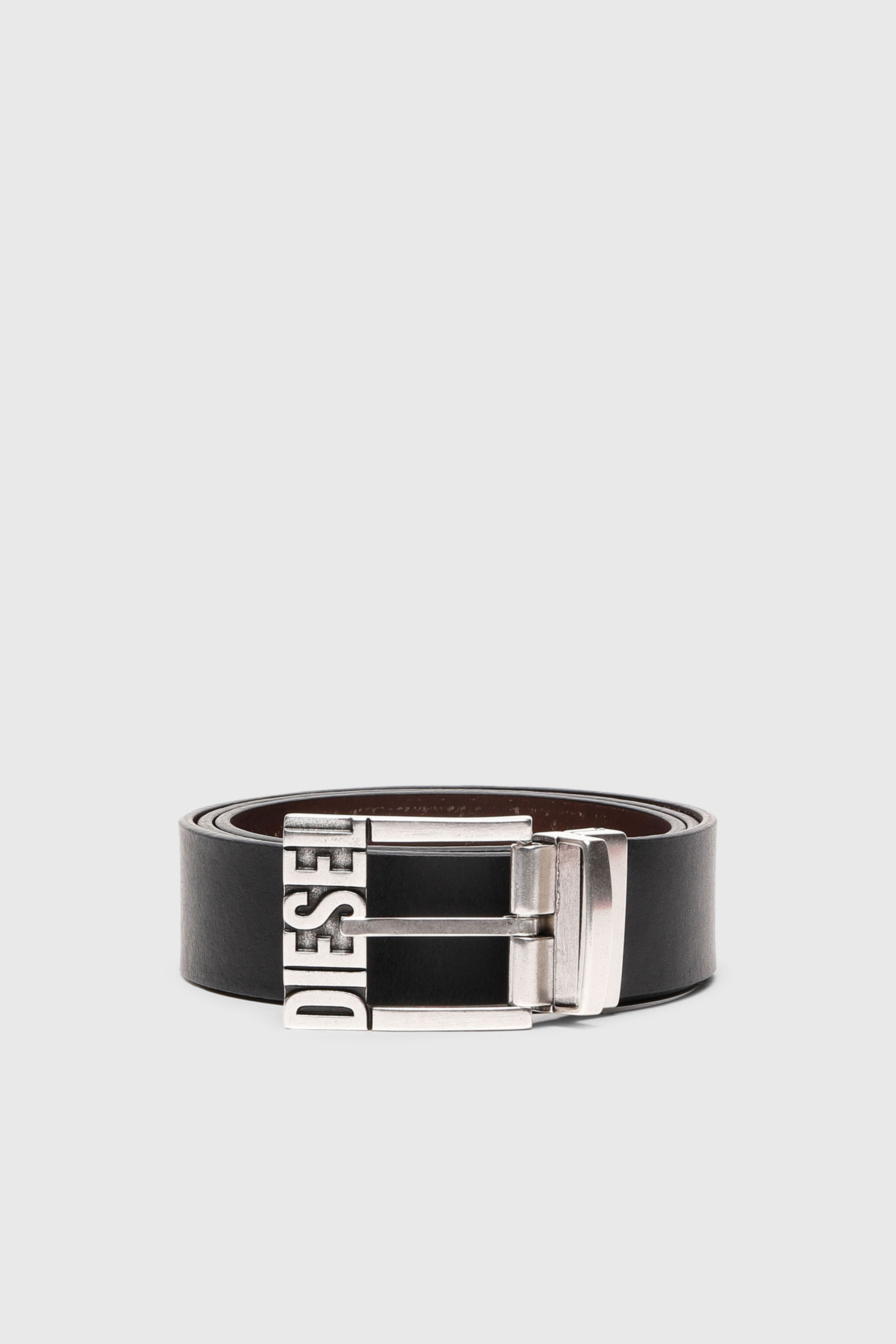 Diesel - B-SHIFT II, Man's 3.4cm reversible leather belt in Black/Brown - 1