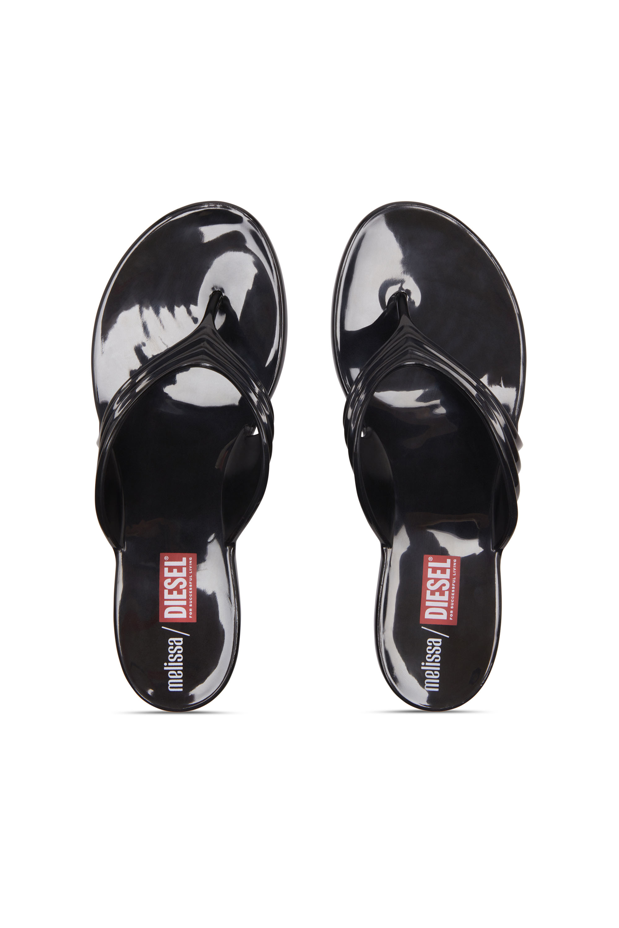 MELISSA QUANTUM THONG, Black Diesel - MELISSA QUANTUM THONG, Woman's Sculptural flip-flops in Melflex® in Black - 4