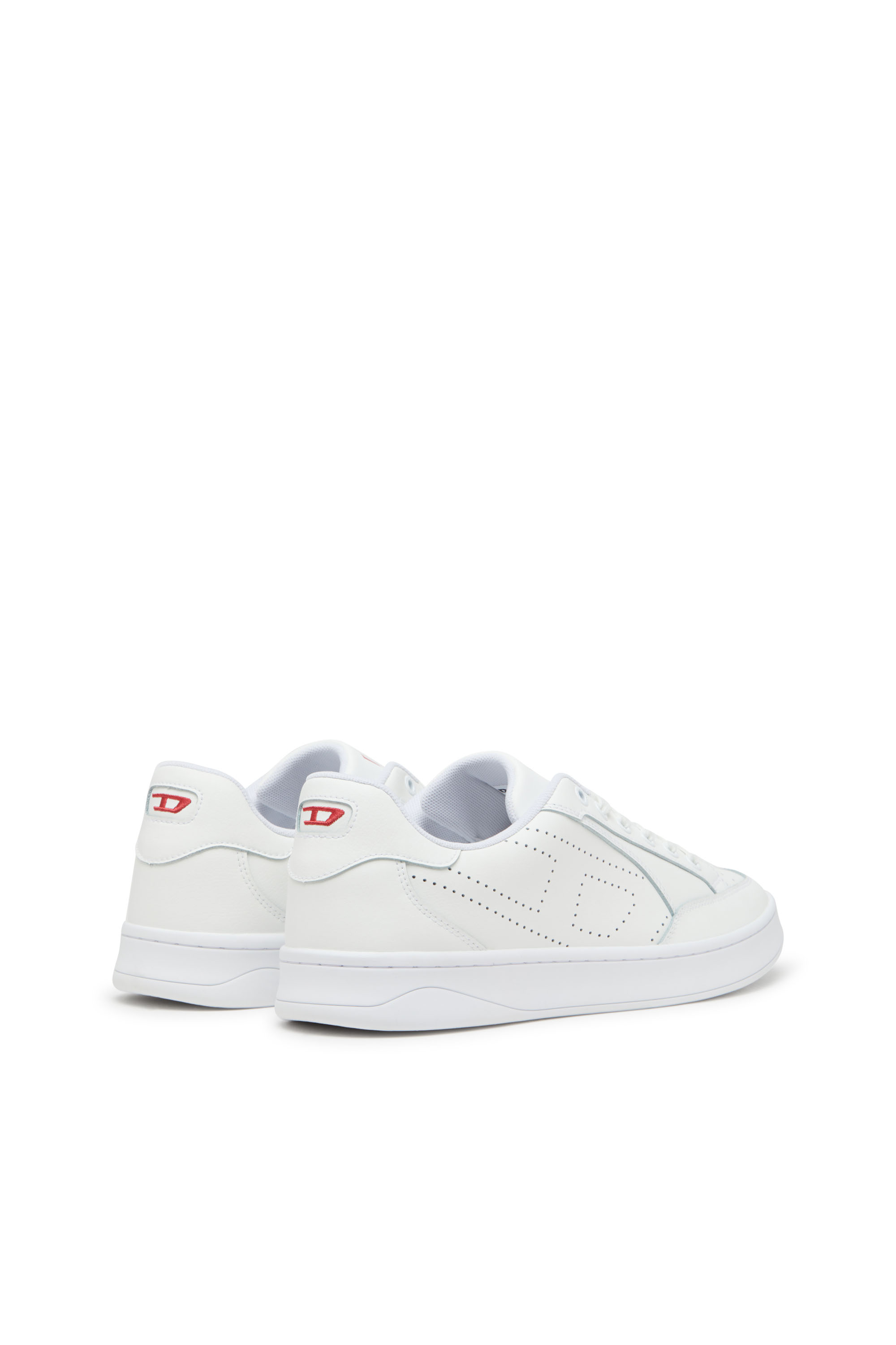 Diesel - S-DAKOTA LOW W, Woman's Leather sneakers with perforated logo in White - 3