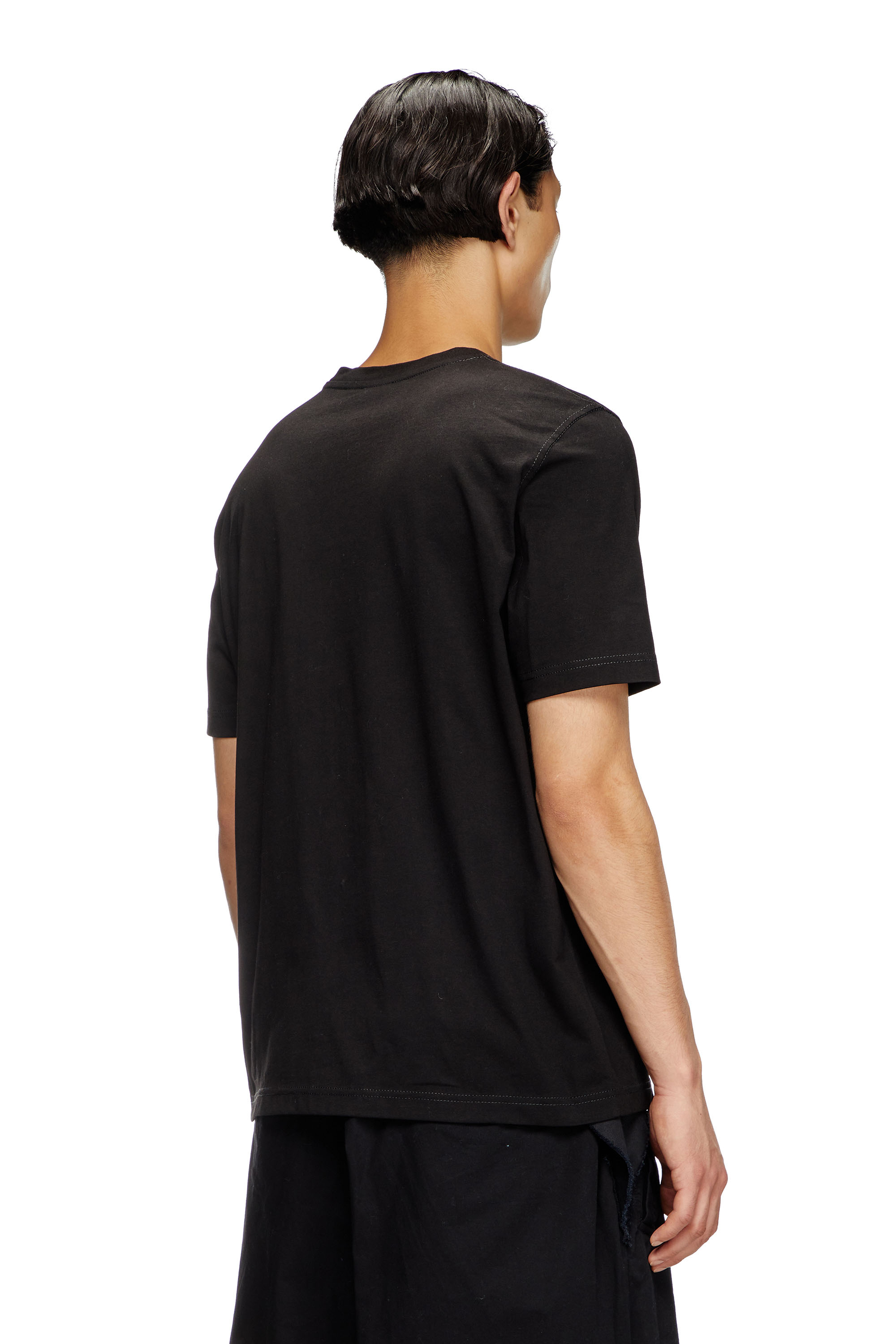 Diesel - T-ADJUST-R4, Man's T-shirt with puff-print logo in Black - 3