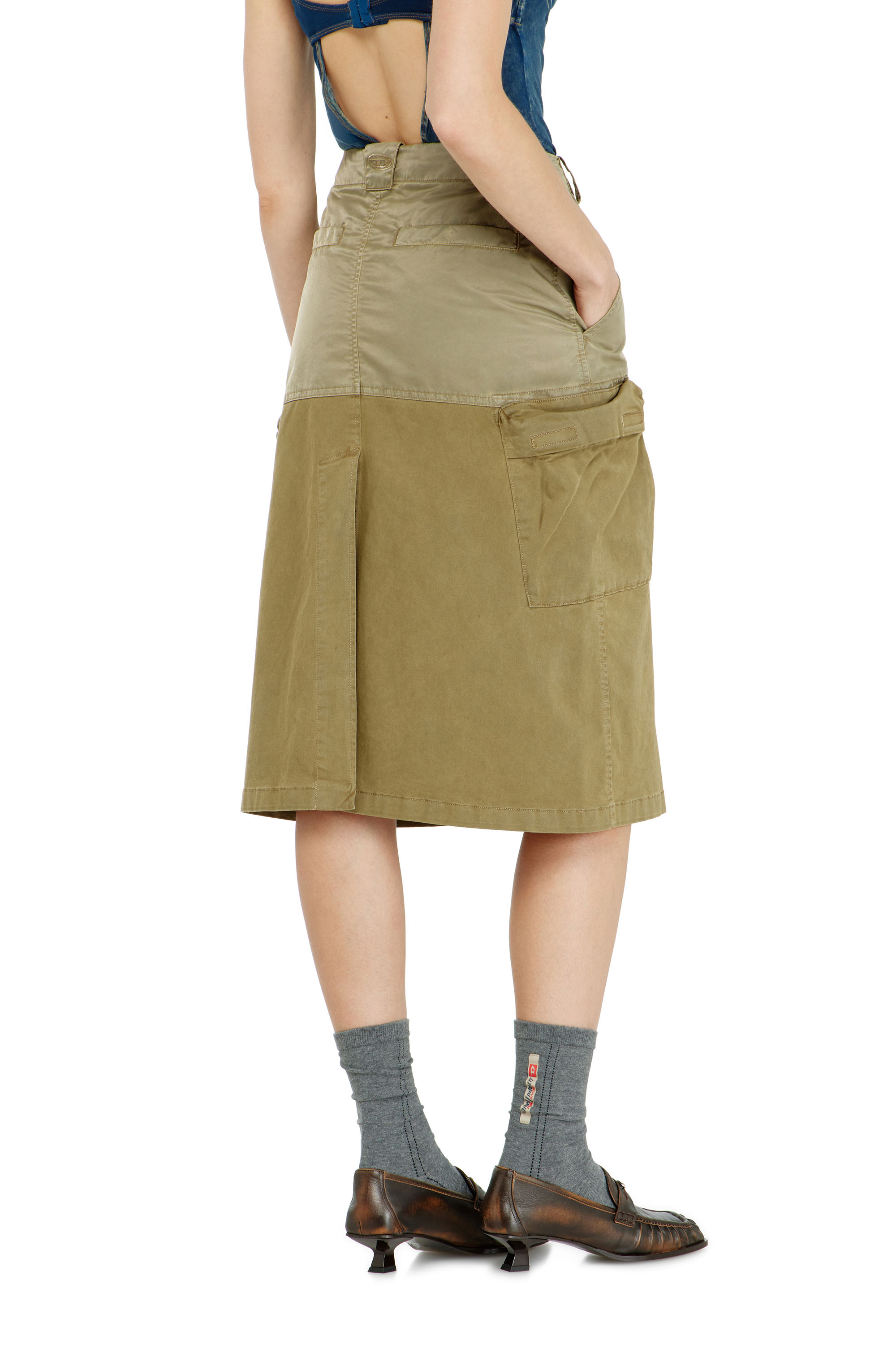 Diesel - O-DELE, Woman's Cargo midi skirt in cotton and nylon in null - 3