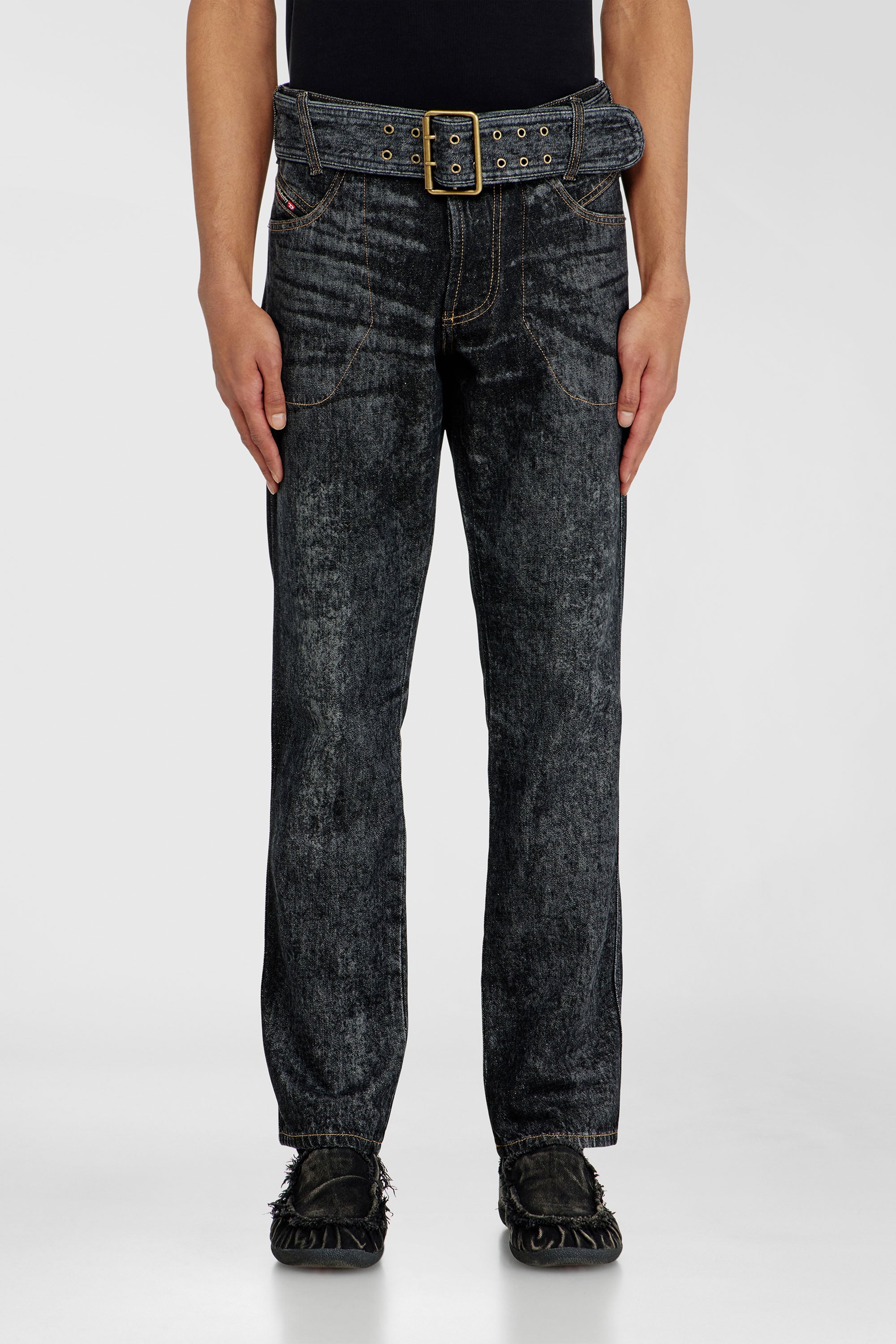 Diesel - Man's Slim Jeans D-Villus 09Q24, Black/Dark grey - 1