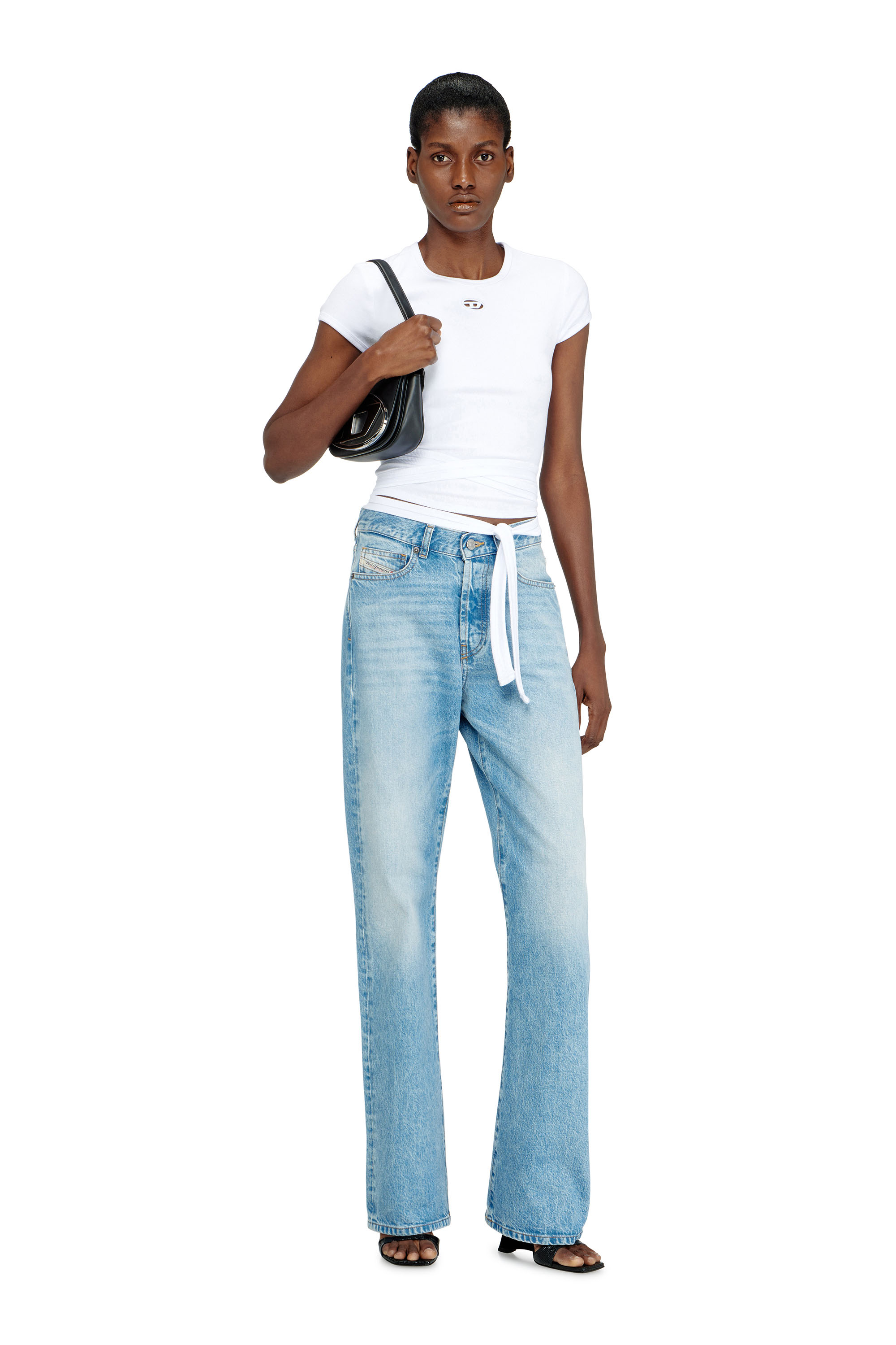 Diesel - 1DR, Woman's 1DR-Iconic shoulder bag in nappa leather in Black - 6