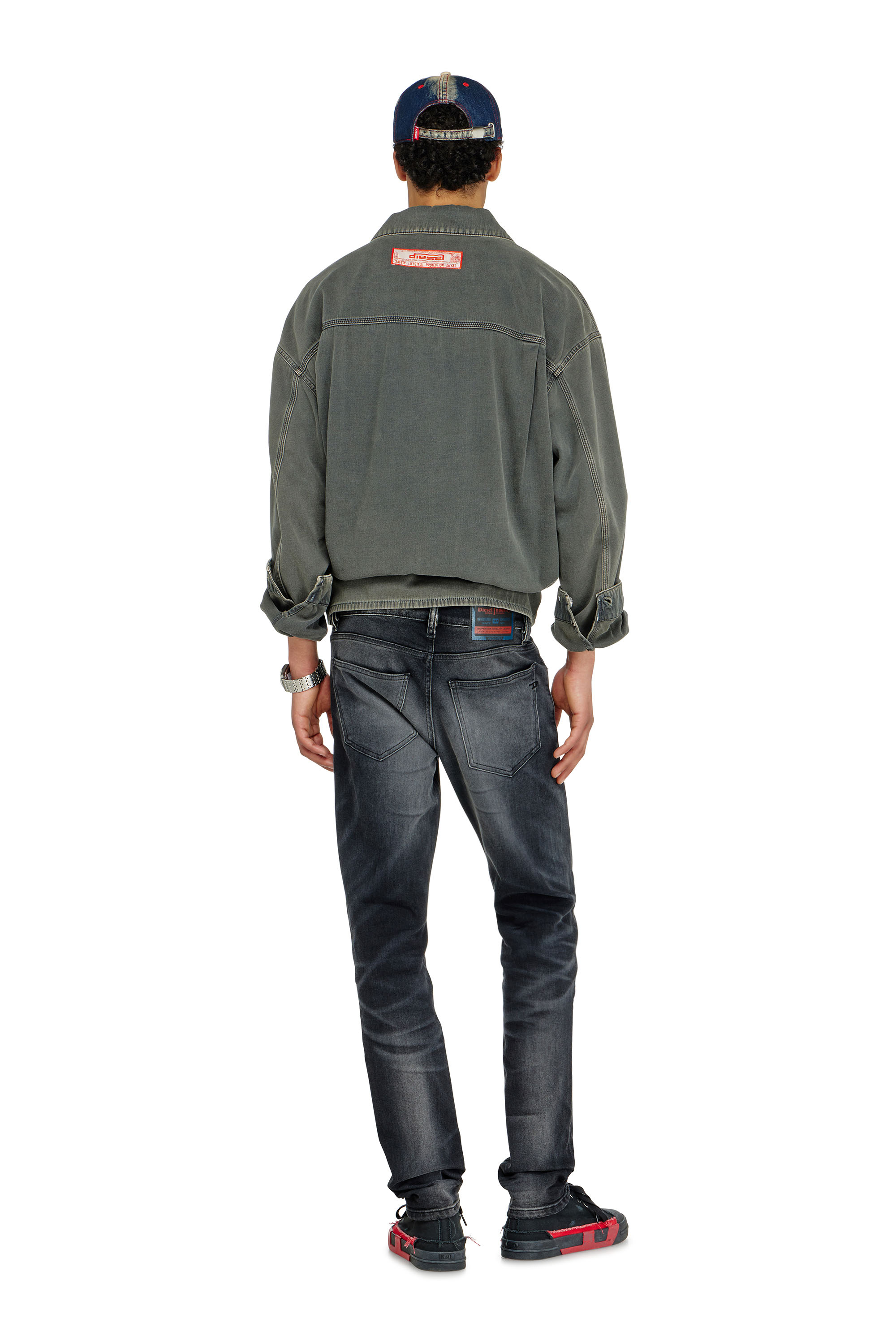 Diesel - Man's Slim Jeans 2019 D-Strukt 09P38, Black/Dark grey - 3