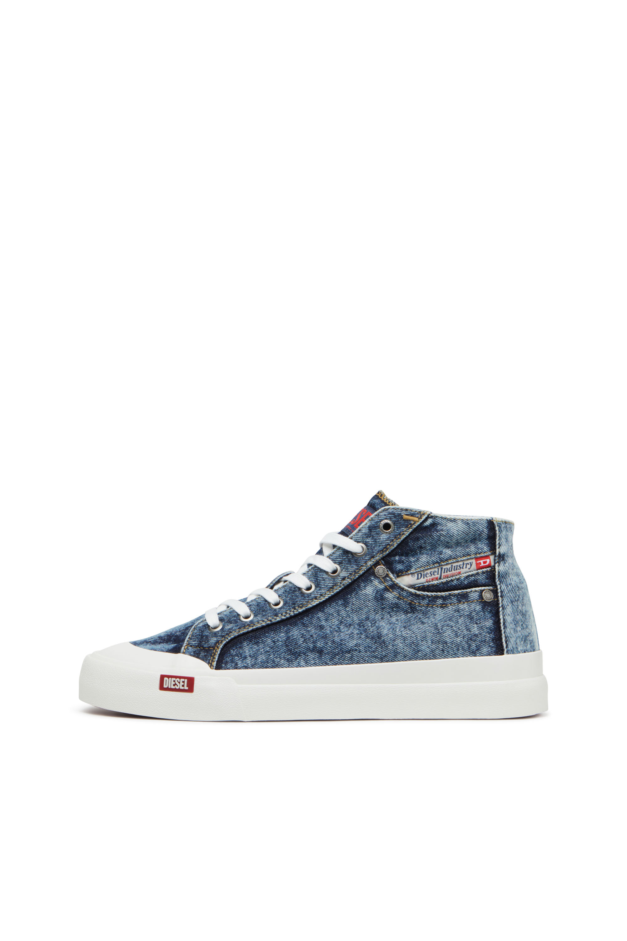 Diesel - S-ATHOS NMD MID, Man's S-Athos-High-top denim sneakers with pocket detail in Blue - 7