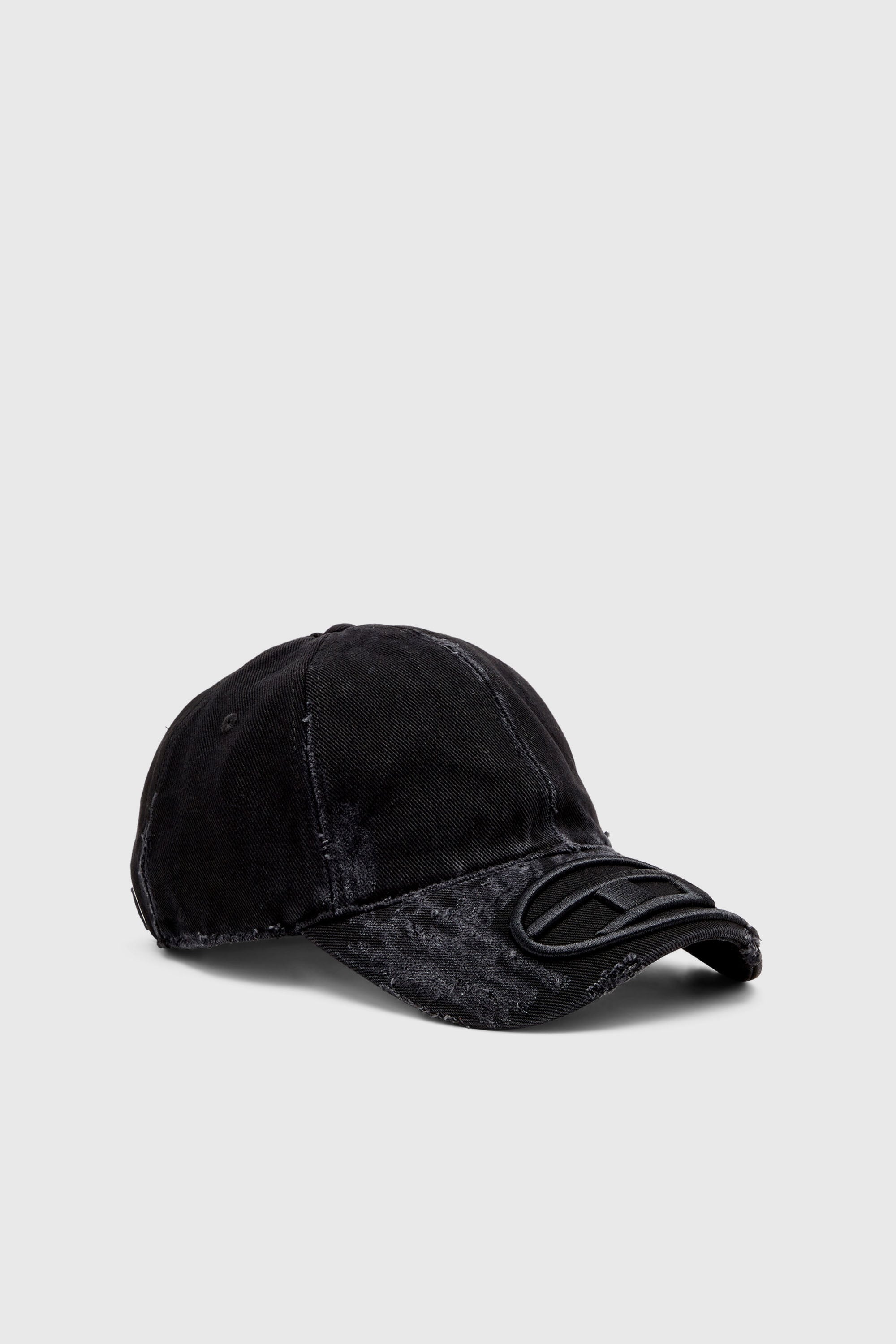 Diesel - C-ODY, Man's Distressed denim baseball cap in Black - 1