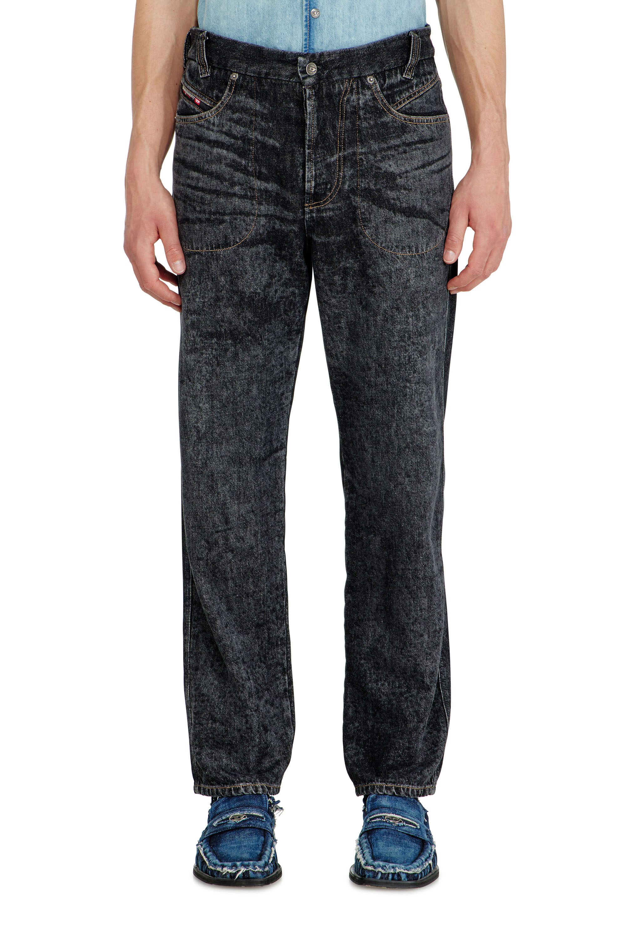 Diesel - Man's Relaxed Jeans D-Marcus 09Q24, Black/Dark grey - 1